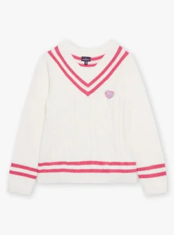 Knitwear, Sweater, Cardigan-Sergent Major Ecru cable-knit sweater