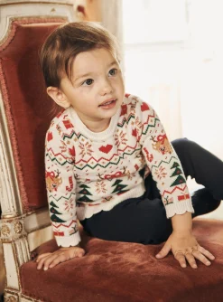Knitwear, Sweater, Cardigan | Knitwear, Sweater, Cardigan-Sergent Major Ecru Christmas sweater