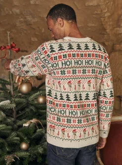 Knitwear, Sweater, Cardigan-Sergent Major Ecru Christmas sweater