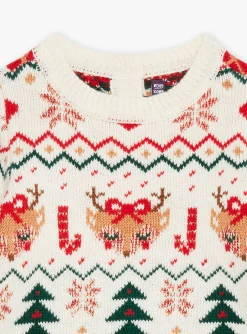 Knitwear, Sweater, Cardigan | Knitwear, Sweater, Cardigan-Sergent Major Ecru Christmas sweater