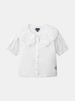Shirt, T-shirt-Sergent Major Ecru cotton poplin blouse