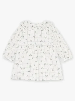 Dress | Dress-Sergent Major Ecru dress with check and floral print