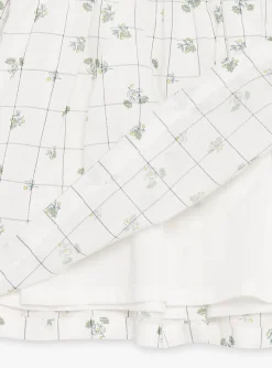 Dress | Dress-Sergent Major Ecru dress with check and floral print