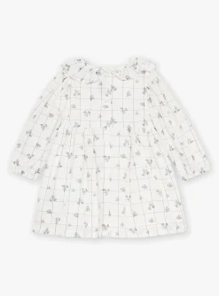 Dress | Dress-Sergent Major Ecru dress with check and floral print
