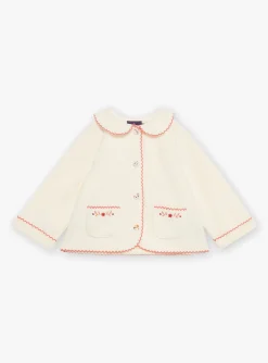 Knitwear, Sweater, Cardigan | Knitwear, Sweater, Cardigan-Sergent Major Ecru fleece cardigan