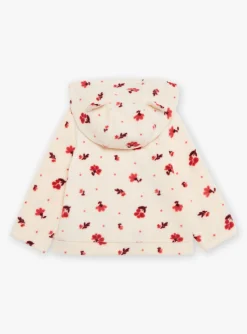 Knitwear, Sweater, Cardigan | Knitwear, Sweater, Cardigan-Sergent Major Ecru fleece jogging top with floral print