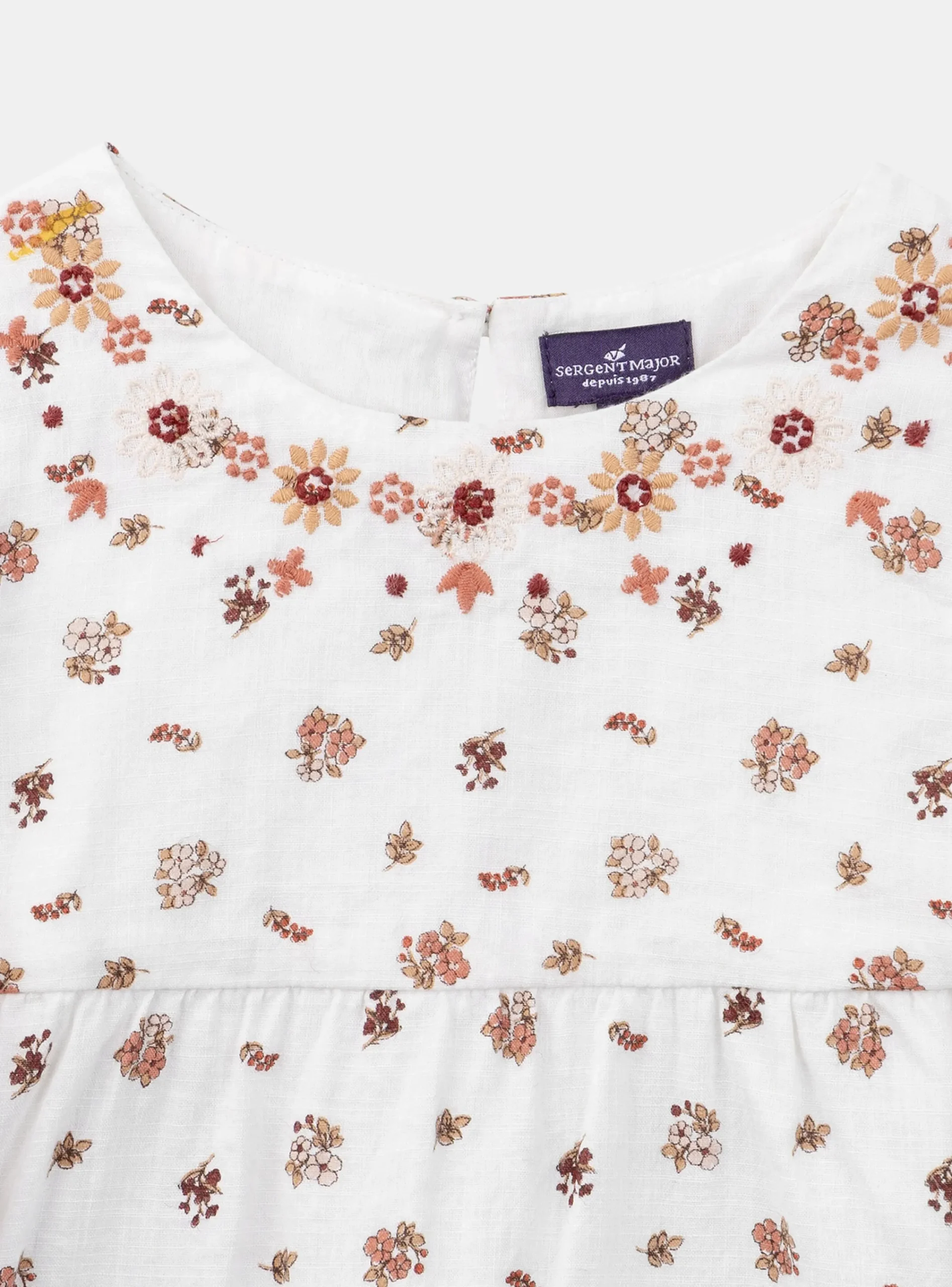 Shirt, T-shirt-Sergent Major Ecru floral blouse