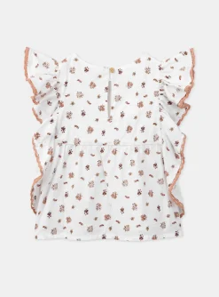 Shirt, T-shirt-Sergent Major Ecru floral blouse