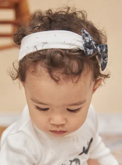 Hat, Headband, Scarf | Hat, Headband, Scarf-Sergent Major Ecru headband with polka-dot print