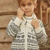 Knitwear, Sweater, Cardigan-Sergent Major Ecru jacquard cardigan