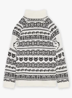 Knitwear, Sweater, Cardigan-Sergent Major Ecru jacquard cardigan