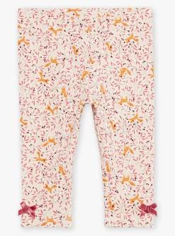 Trousers, Jeans | Trousers, Jeans-Sergent Major Ecru leggings with floral and fox prints