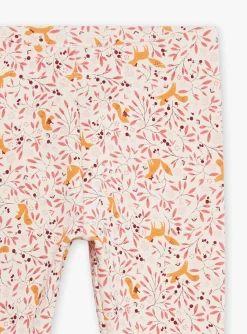 Trousers, Jeans | Trousers, Jeans-Sergent Major Ecru leggings with floral and fox prints