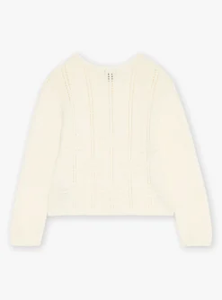 Knitwear, Sweater, Cardigan-Sergent Major Ecru long-sleeved cardigan