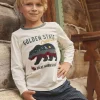 T-shirt, Polo Shirt-Sergent Major Ecru long-sleeved T-shirt