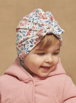 Hats, Scarves, Gloves | Hats, Scarves, Gloves-Sergent Major Ecru, pink and blue beanie with floral print