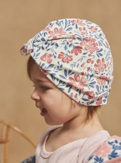 Hats, Scarves, Gloves | Hats, Scarves, Gloves-Sergent Major Ecru, pink and blue beanie with floral print