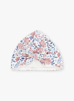 Hats, Scarves, Gloves | Hats, Scarves, Gloves-Sergent Major Ecru, pink and blue beanie with floral print