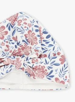 Hats, Scarves, Gloves | Hats, Scarves, Gloves-Sergent Major Ecru, pink and blue beanie with floral print