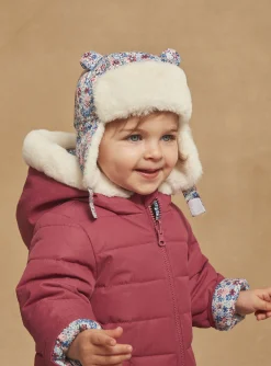 Hats, Scarves, Gloves | Hats, Scarves, Gloves-Sergent Major Ecru, pink and blue chapka with floral print