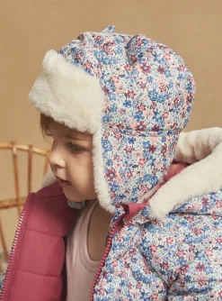 Hats, Scarves, Gloves | Hats, Scarves, Gloves-Sergent Major Ecru, pink and blue chapka with floral print