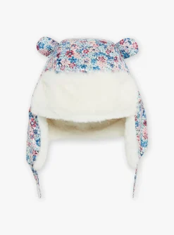 Hats, Scarves, Gloves | Hats, Scarves, Gloves-Sergent Major Ecru, pink and blue chapka with floral print