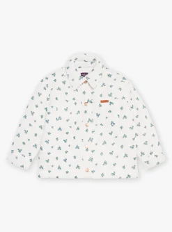 Coat, Parka, Jacket-Sergent Major Ecru quilted jacket with floral print