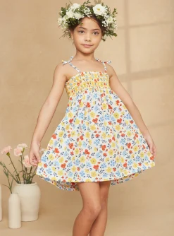 Dress-Sergent Major Ecru smock dress with floral print
