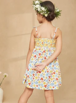 Dress-Sergent Major Ecru smock dress with floral print