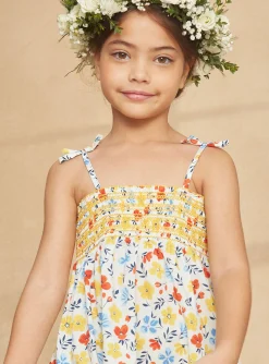 Dress-Sergent Major Ecru smock dress with floral print