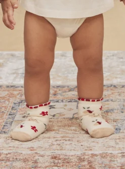 Socks & Tights | Socks & Tights-Sergent Major Ecru socks with fancy jacquard