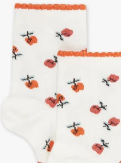 Underwear, Socks, Tights-Sergent Major Ecru socks with fruit print