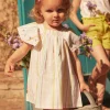 Dress | Dress-Sergent Major Ecru striped poplin dress and bloomer set