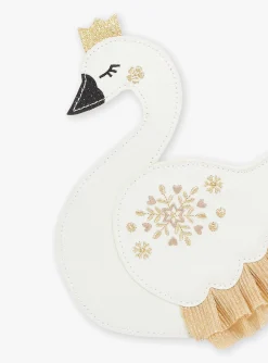 Bag & Umbrella-Sergent Major Ecru swan shoulder bag