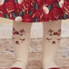 Socks & Tights | Socks & Tights-Sergent Major Ecru tights with animal head jacquard