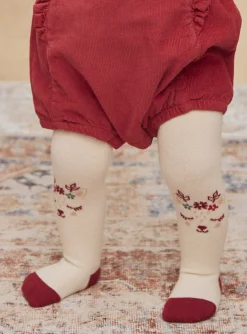 Socks & Tights | Socks & Tights-Sergent Major Ecru tights with animal head jacquard