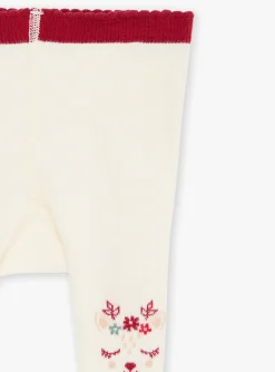 Socks & Tights | Socks & Tights-Sergent Major Ecru tights with animal head jacquard