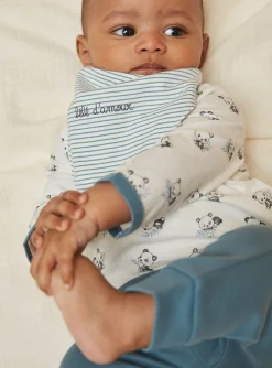 Suits And Ensembles-Sergent Major Ecru T-shirt, blue pants and ecru and blue bandana
