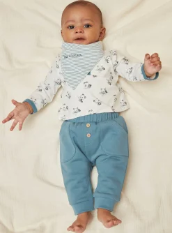 Suits And Ensembles-Sergent Major Ecru T-shirt, blue pants and ecru and blue bandana