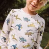 T-shirt, Polo Shirt-Sergent Major Ecru T-shirt with dinosaur print