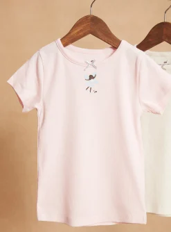 Underwear, Socks, Tights-Sergent Major 2 ecru T-shirts with dancer motif