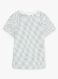 Underwear & Socks-Sergent Major 2 ecru T-shirts with spaceship and car prints and stripes