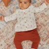 Suits And Ensembles-Sergent Major Ecru velvet pyjamas with Dalmatian print