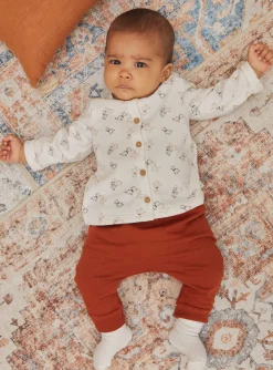 Suits And Ensembles-Sergent Major Ecru velvet pyjamas with Dalmatian print