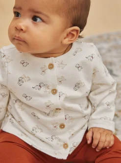 Suits And Ensembles-Sergent Major Ecru velvet pyjamas with Dalmatian print