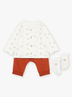 Suits And Ensembles-Sergent Major Ecru velvet pyjamas with Dalmatian print