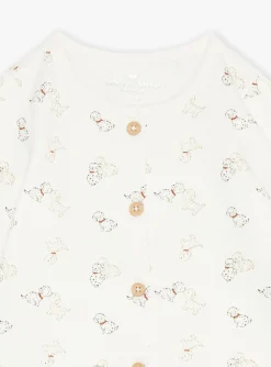 Suits And Ensembles-Sergent Major Ecru velvet pyjamas with Dalmatian print
