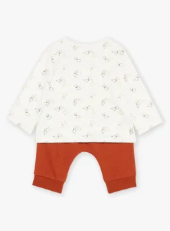 Suits And Ensembles-Sergent Major Ecru velvet pyjamas with Dalmatian print