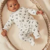 Baby Jumpsuits-Sergent Major Ecru velvet romper in organic cotton and recycled polyester