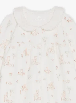 Baby Jumpsuits-Sergent Major Ecru velvet romper in organic cotton and recycled polyester